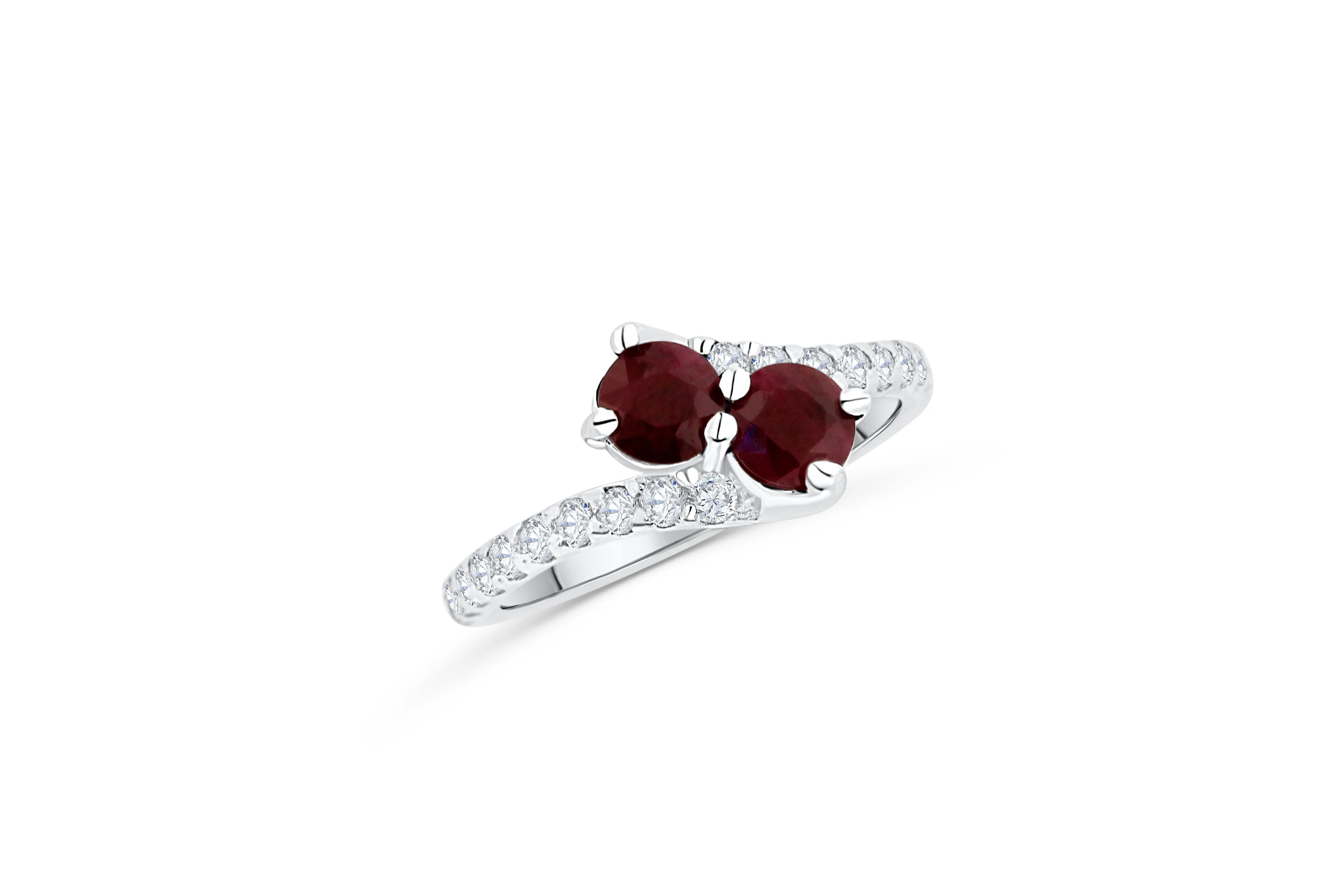 0.79 Ruby Diamond Ring 0.35 CT TW 14K White Gold RBR003