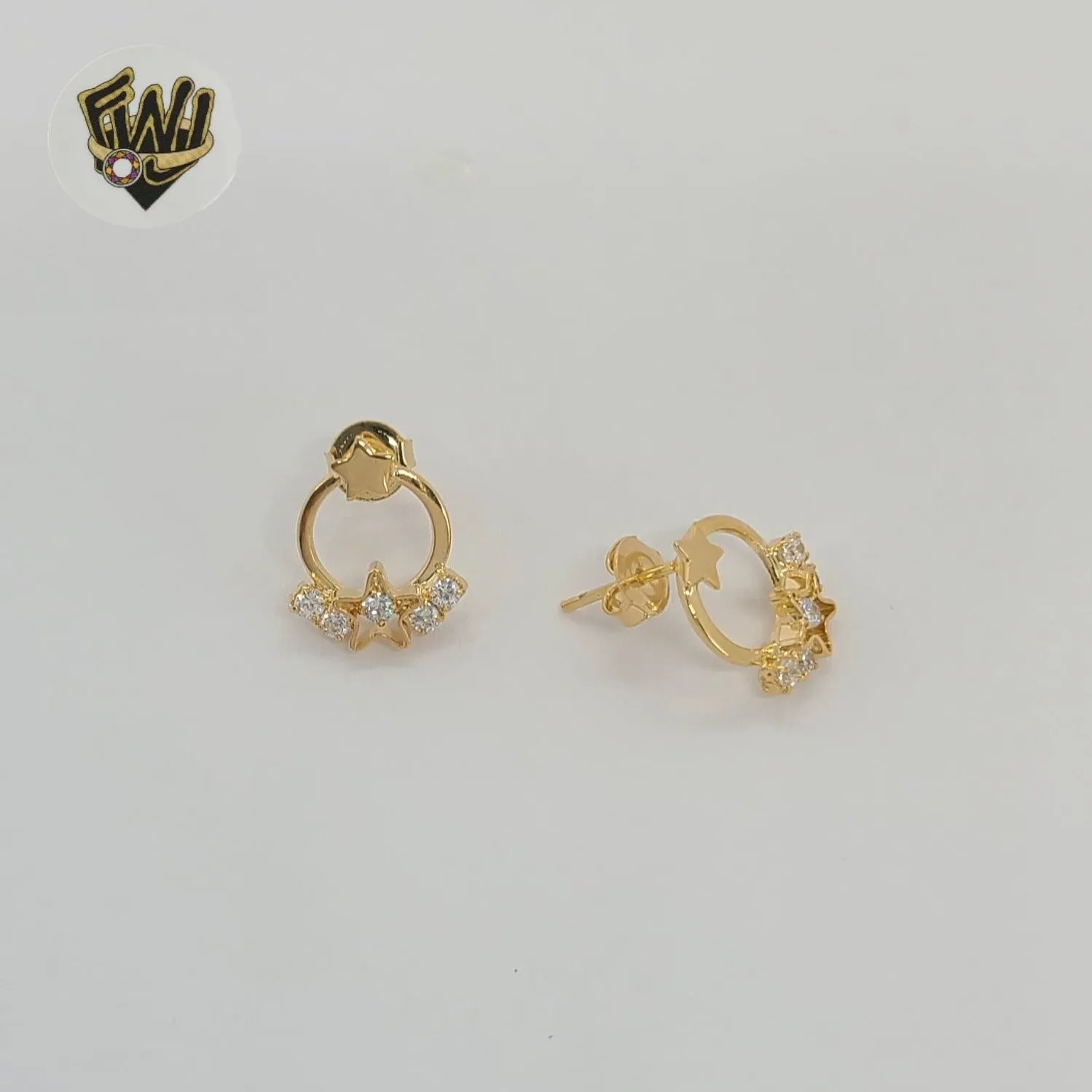 (1-1108-3) Gold Laminate - Star Stud Earrings - BGF