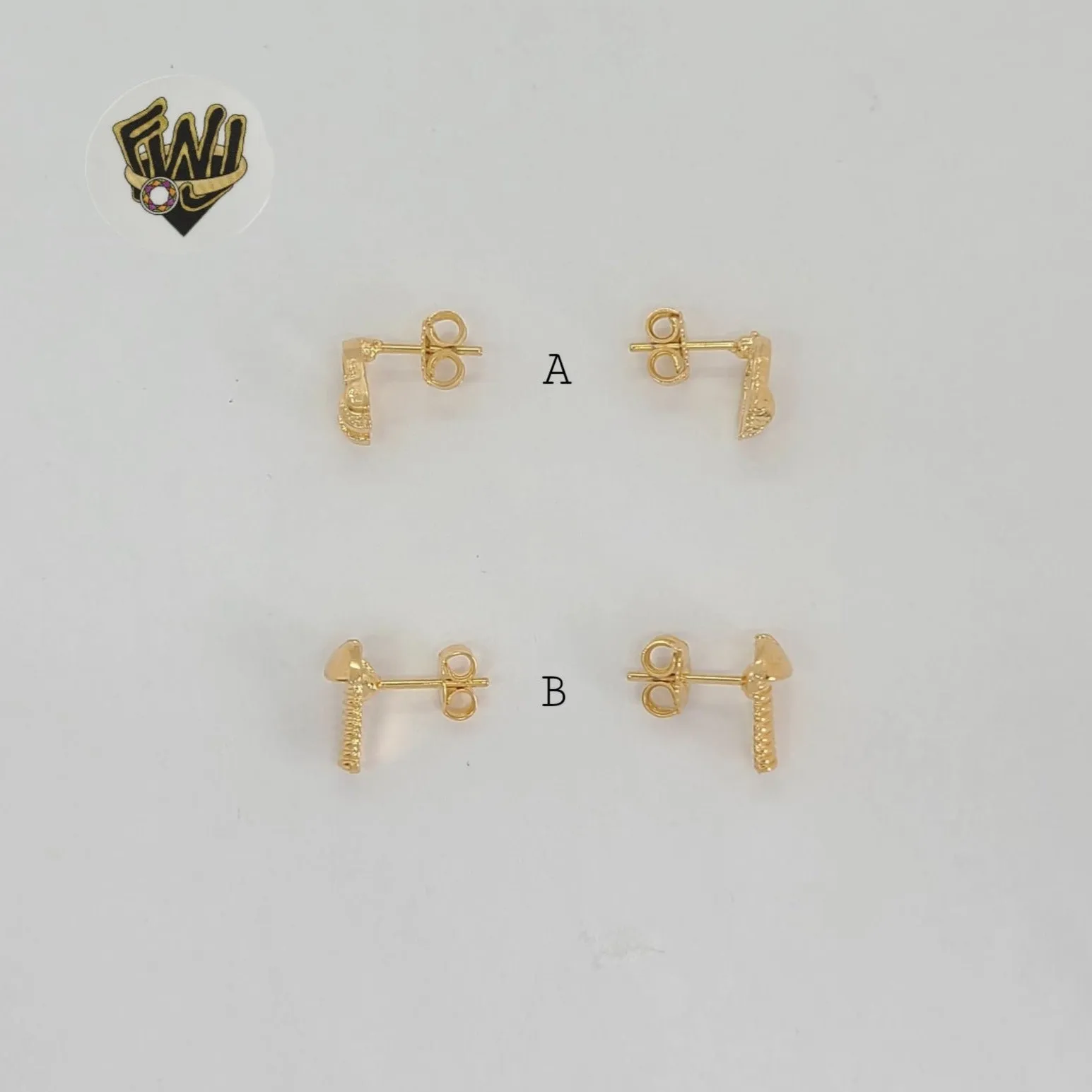 (1-1127-2) Gold Laminate - Stud Earrings - BGF