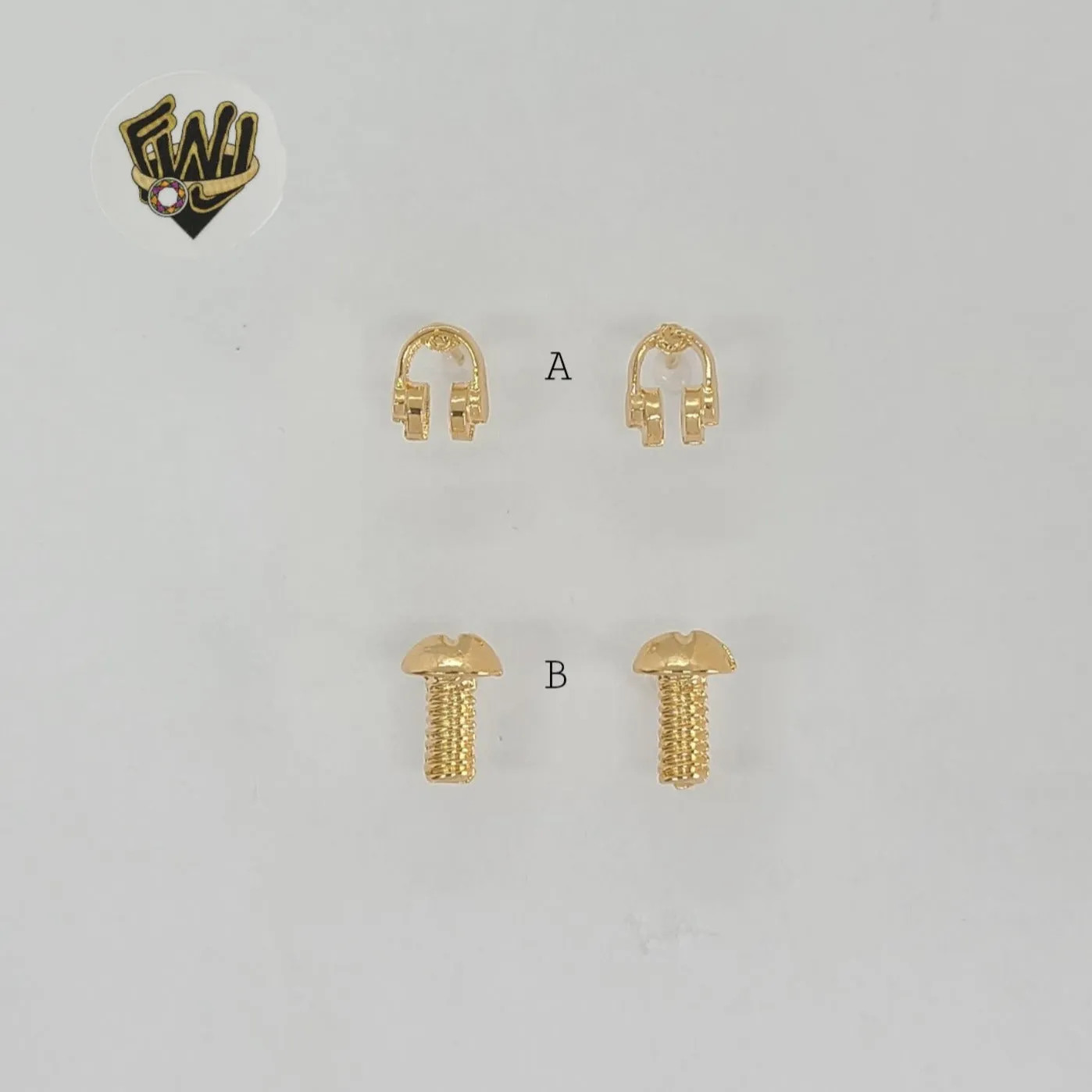 (1-1127-2) Gold Laminate - Stud Earrings - BGF