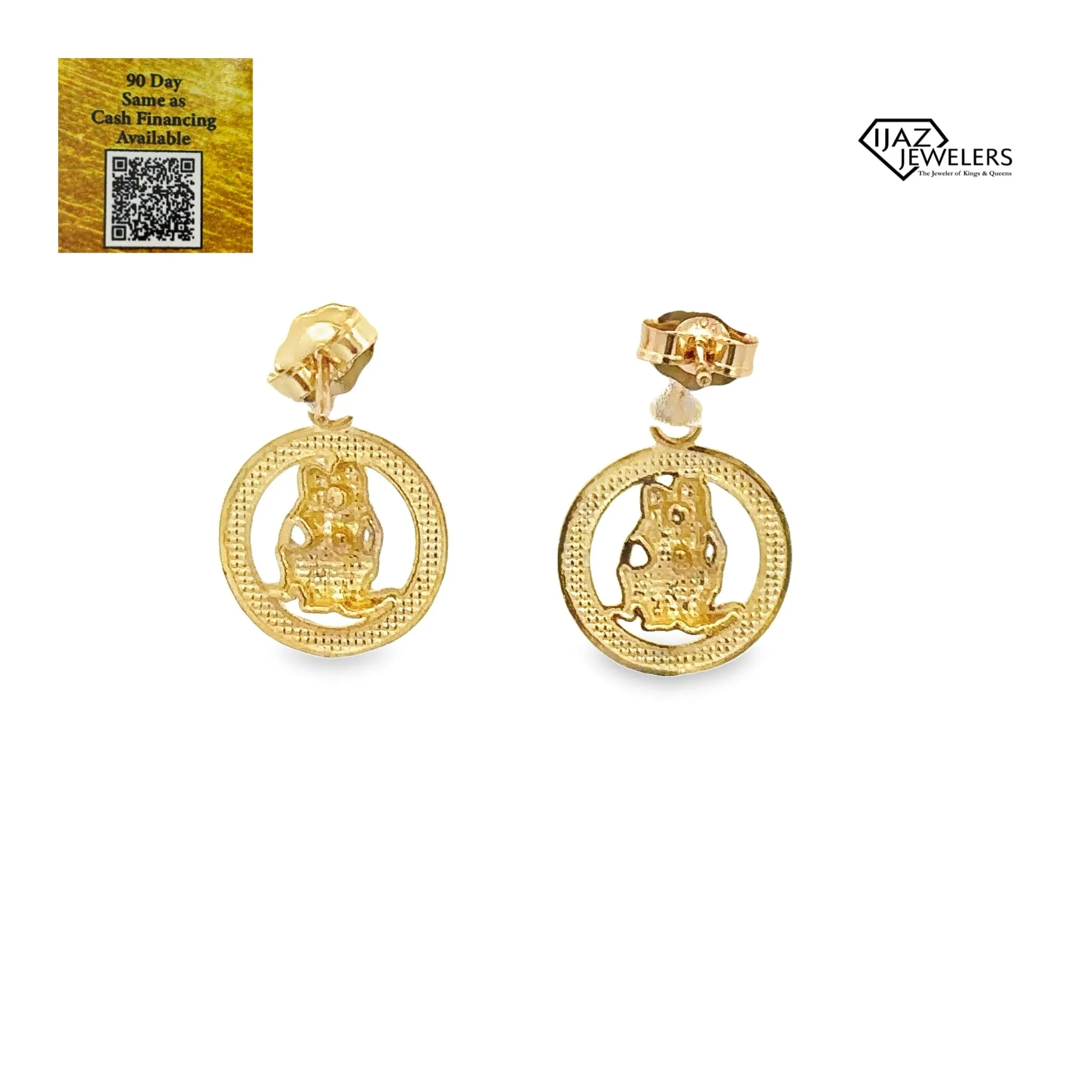 10K Gold Zodiac Gemini Earrings