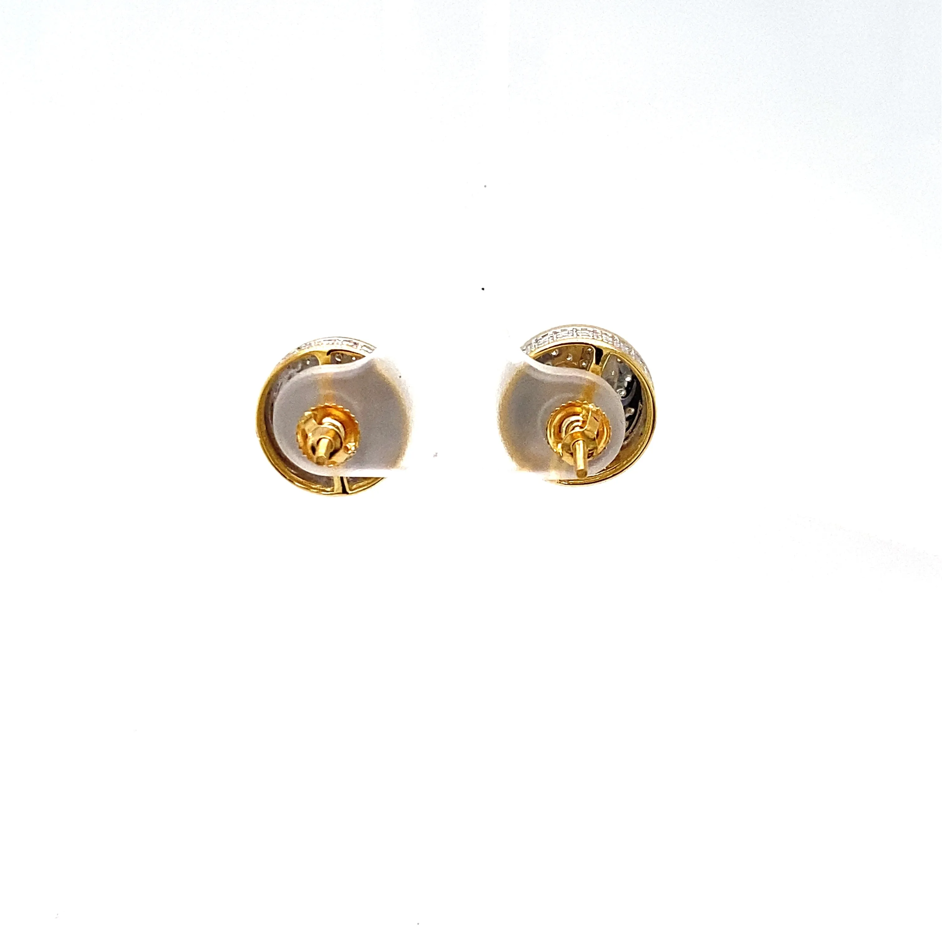 10K Yellow Gold 0.31Ctw Circle Diamond Earrings