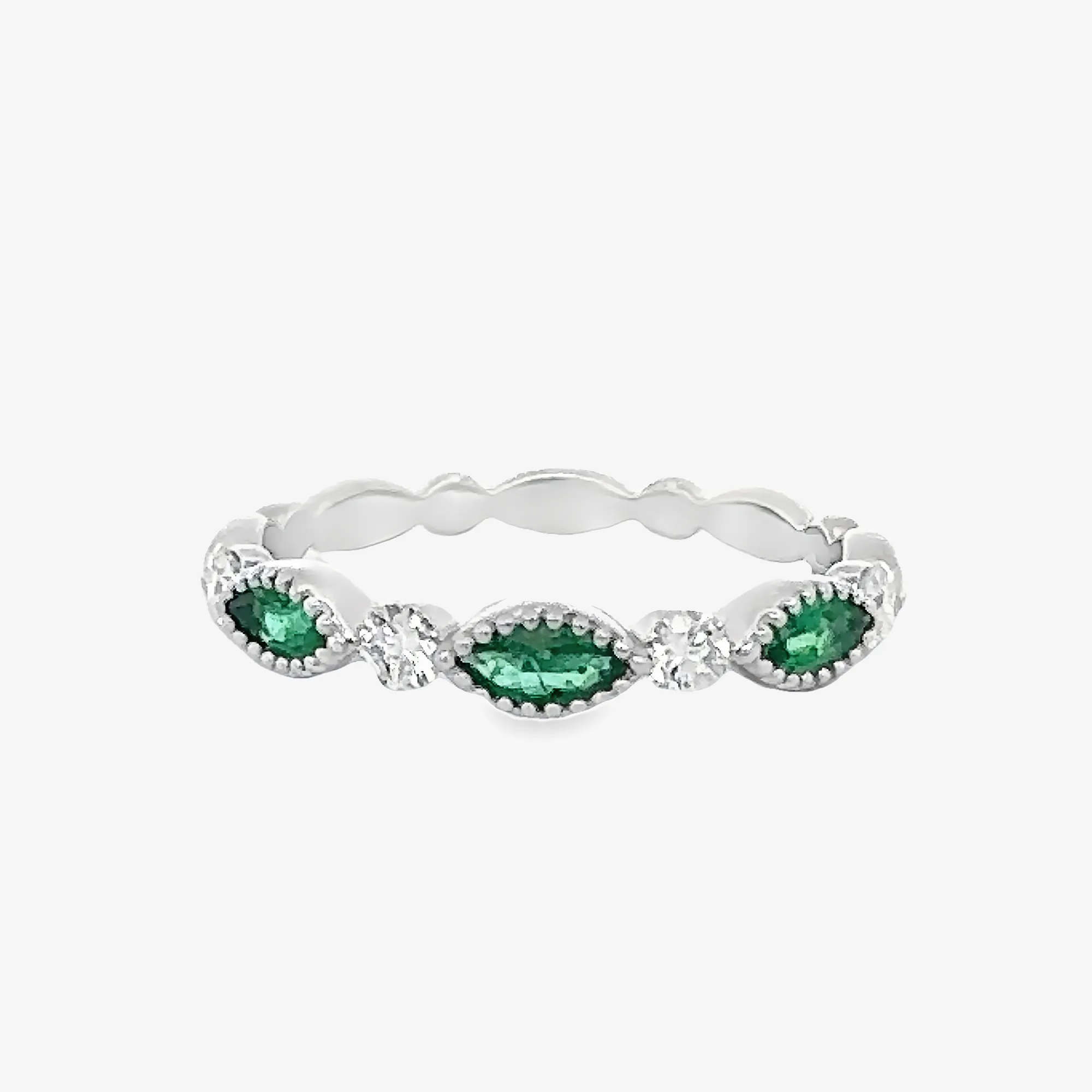 1/2 Way Emerald & Diamond Ring