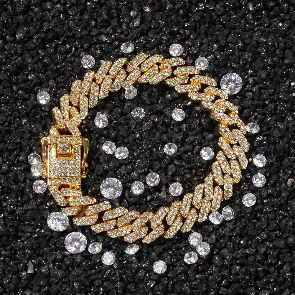 12mm Full Diamond Cuban Link Bracelet