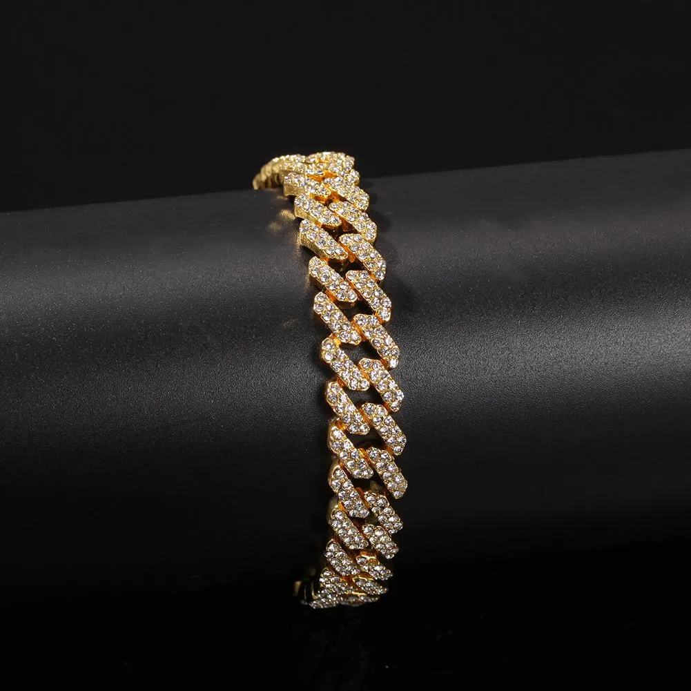 12mm Full Diamond Cuban Link Bracelet