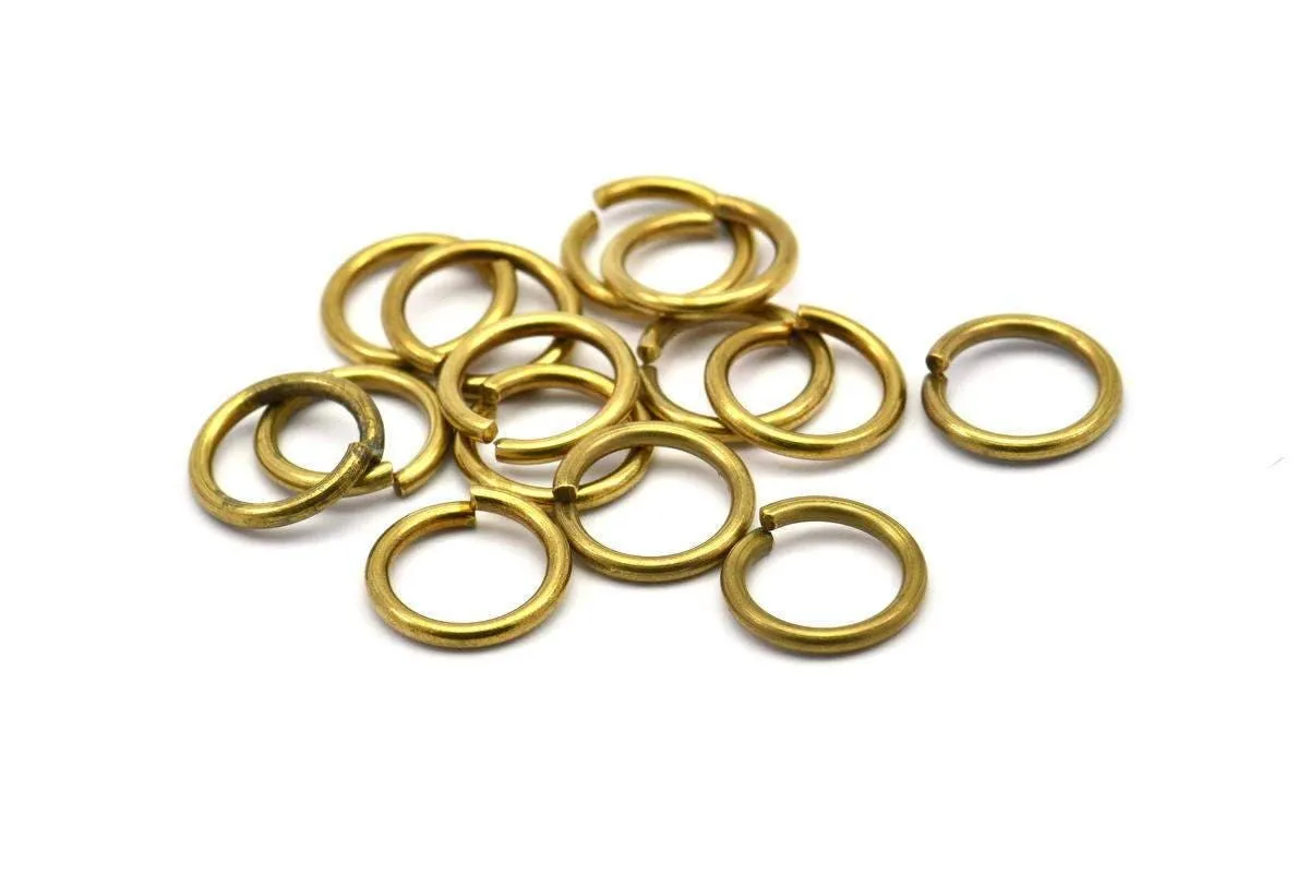 12mm Jump Ring - 50 Raw Brass Jump Rings (12x1.5mm) D0232