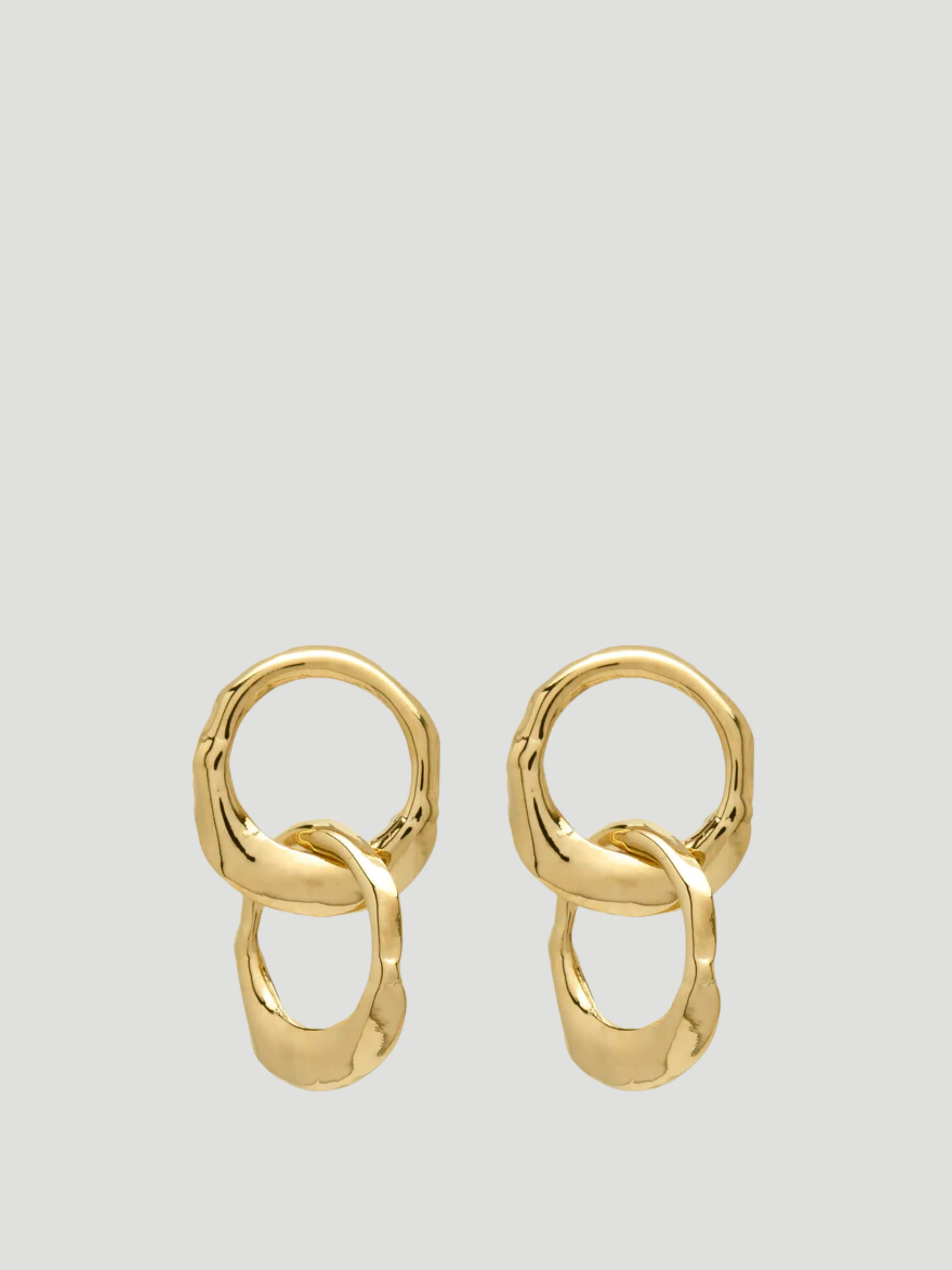 14k Yellow Gold Double ‘Oyster’ Earrings