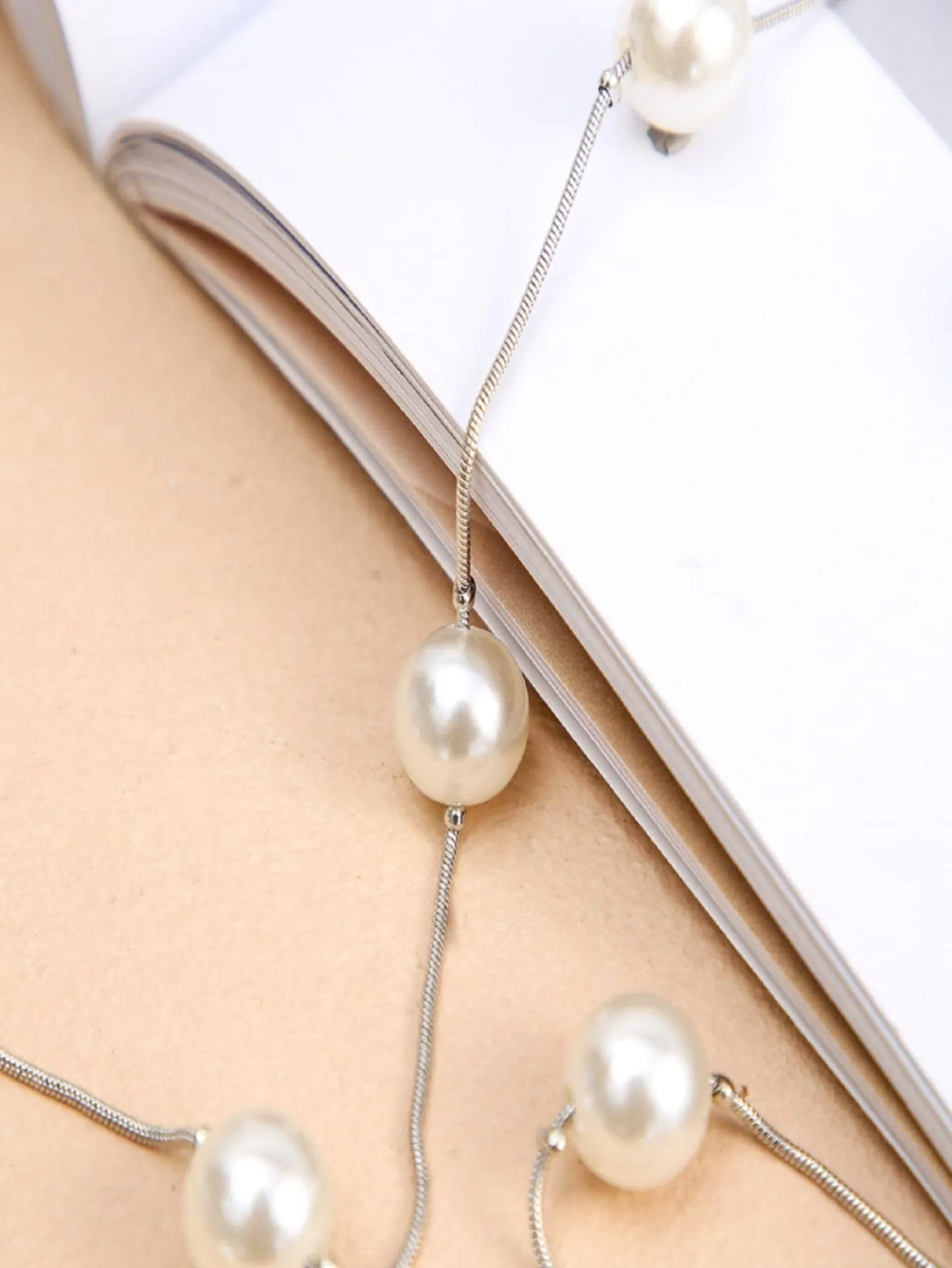 1pc Women Faux Pearl Decor Elegant Chain Belt For Dress Decoration