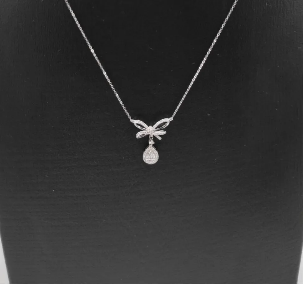 .20ct Pear Ribbon Diamond Necklace