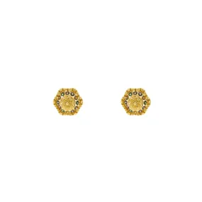 22K Yellow Gold Flattering & Multi-faceted Stud Earrings, 4 grams