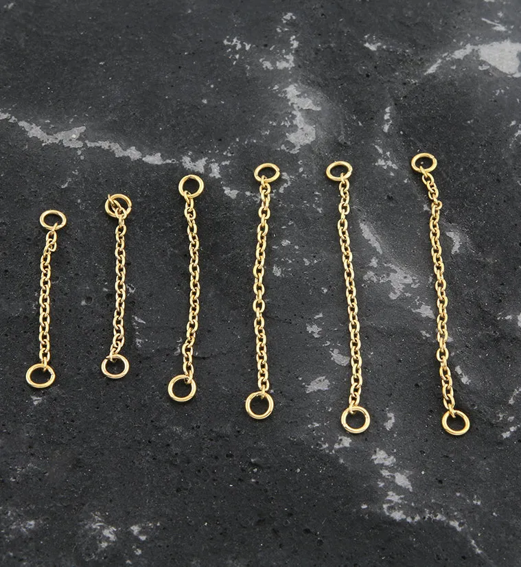 24kt Gold PVD Rolo Titanium Nose & Cartilage Piercing Chain