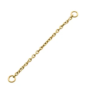 24kt Gold PVD Rolo Titanium Nose & Cartilage Piercing Chain