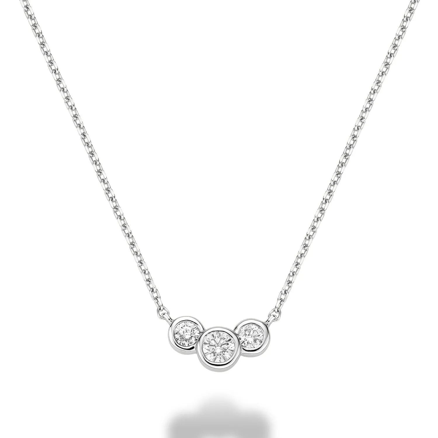 3 Graduated Diamond Bezel Necklace