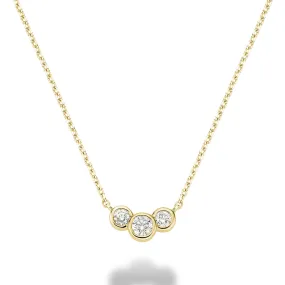 3 Graduated Diamond Bezel Necklace