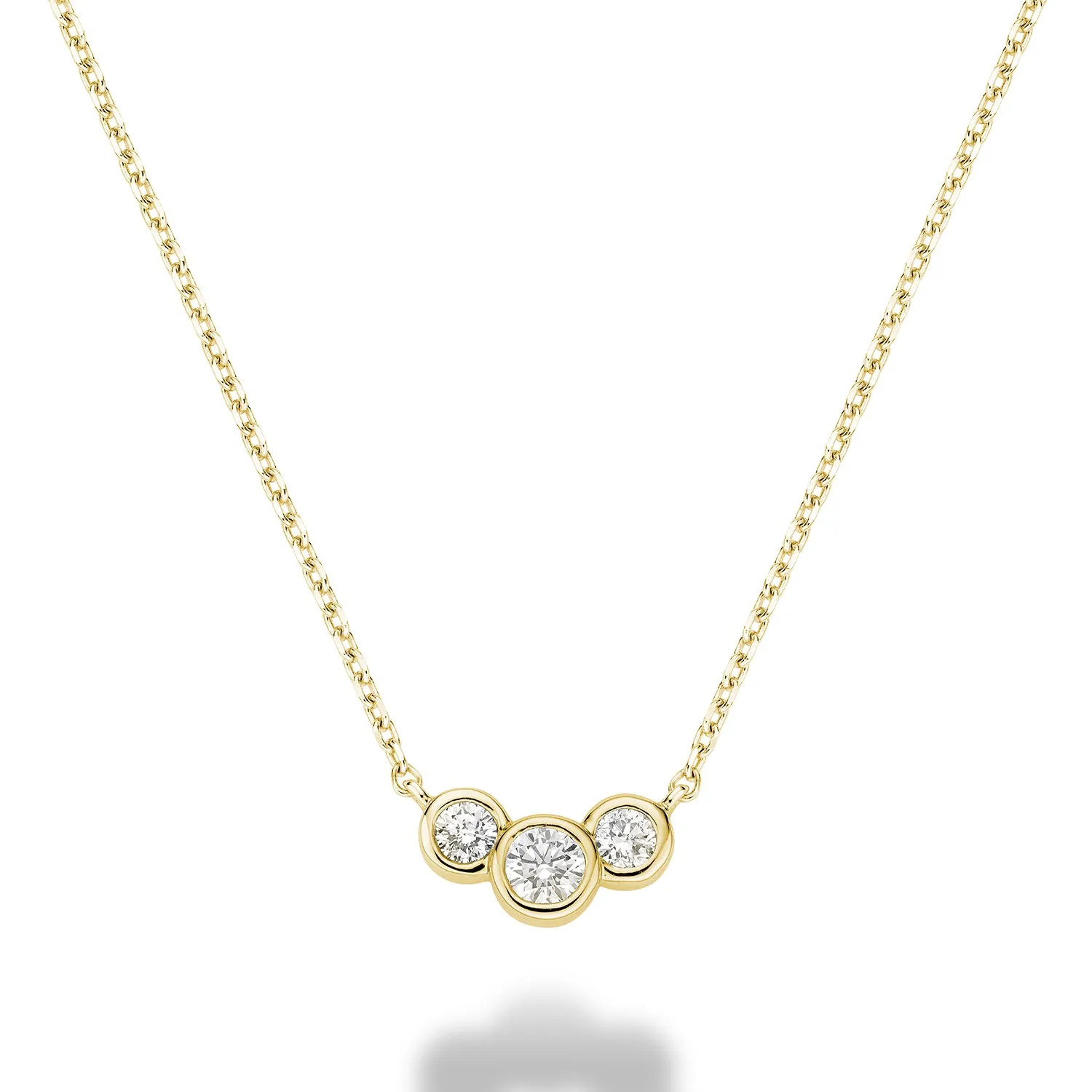 3 Graduated Diamond Bezel Necklace