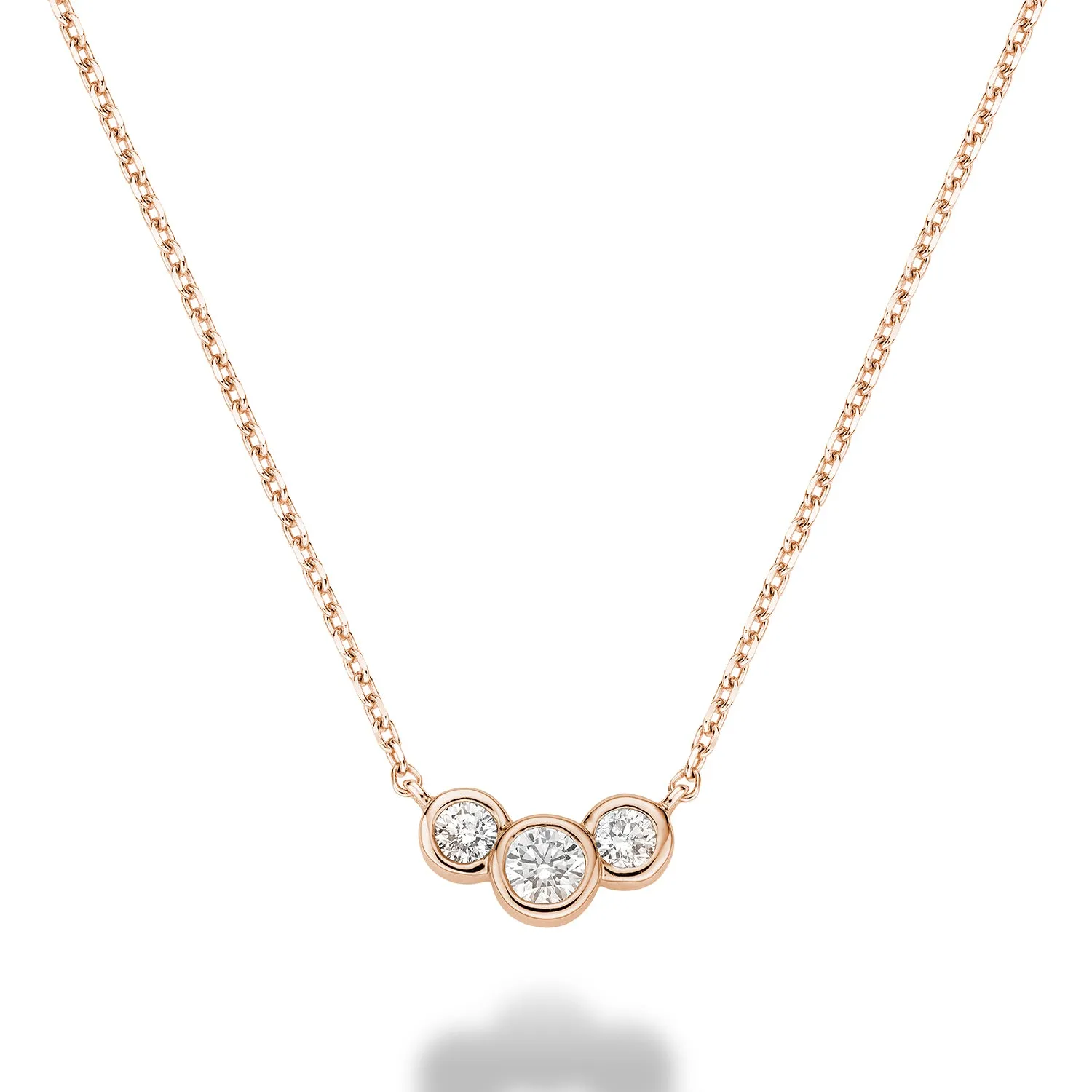 3 Graduated Diamond Bezel Necklace