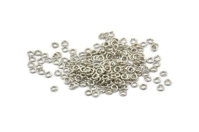 3mm Jump Ring, 250 Silver Tone Round Jump Rings (3x0.6mm) E214