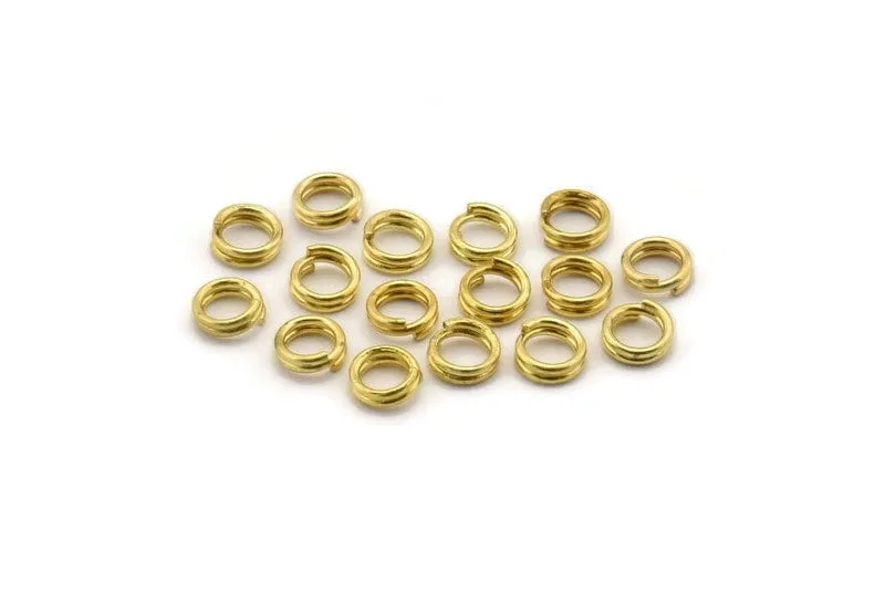 5mm Double Jump Ring - 250 Raw Brass Double Jump Rings, Split Rings (5x0.80mm) A0731