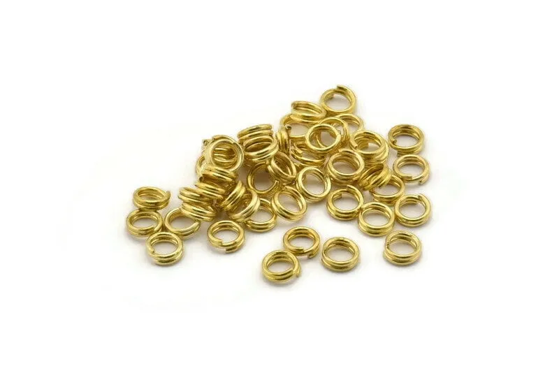 5mm Double Jump Ring - 250 Raw Brass Double Jump Rings, Split Rings (5x0.80mm) A0731