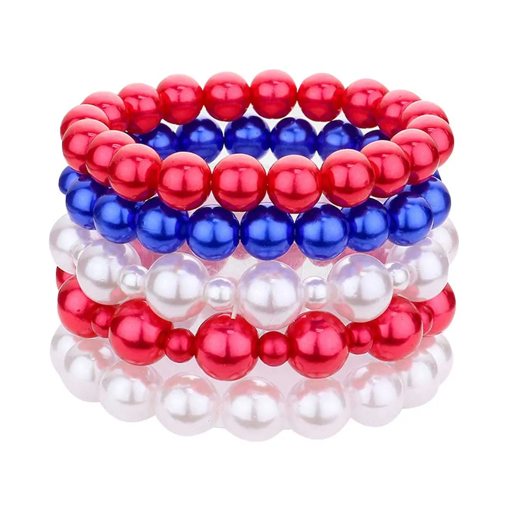 5Pcs Pearl Stretch Bracelets