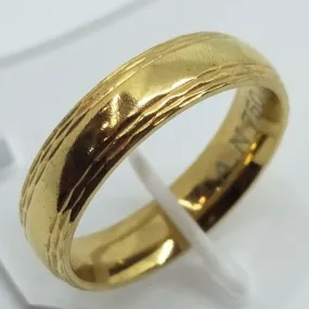 8K Italy Gold Wedding Rings with Side Wave Design