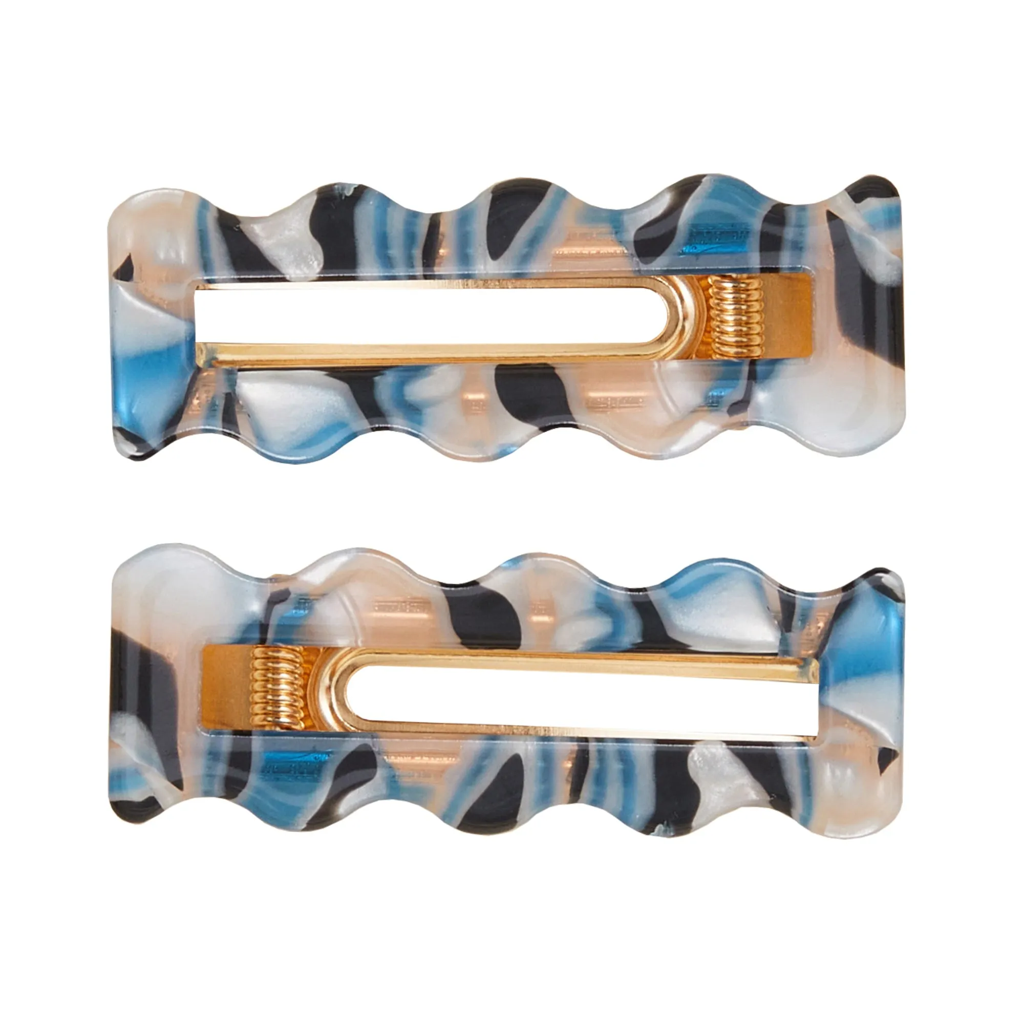 Accessorize London Women's Multi Resin Wavy Clips 2-Pack