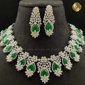 AD Necklace Set - Emerald Green