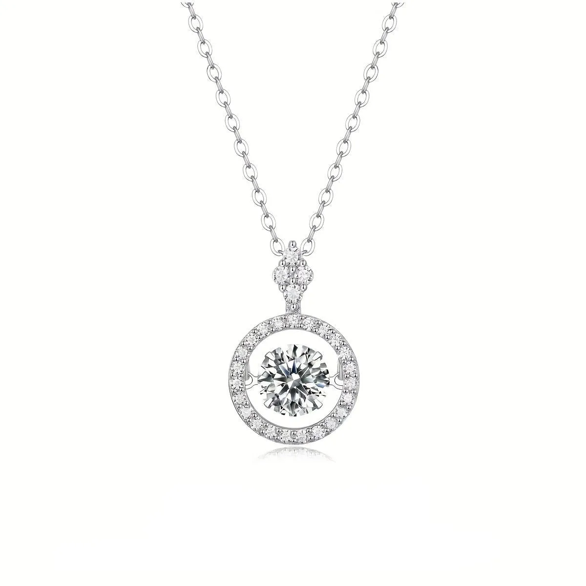 Adjustable Moissanite Pendant Necklace - Stunning 925 Silver Jewelry for Women & Girls - Perfect Gift for Valentine's Day, Mother's Day, Thanksgiving, Anniversary, or Birthday