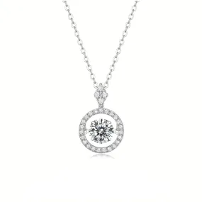 Adjustable Moissanite Pendant Necklace - Stunning 925 Silver Jewelry for Women & Girls - Perfect Gift for Valentine's Day, Mother's Day, Thanksgiving, Anniversary, or Birthday