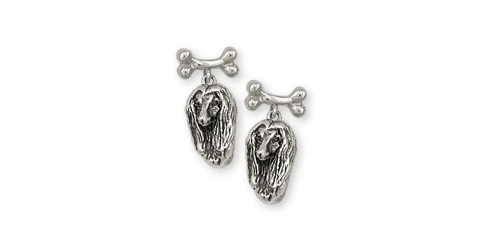 Afghan Hound Earrings Jewelry Sterling Silver Handmade Dog Earrings AF9-BNE