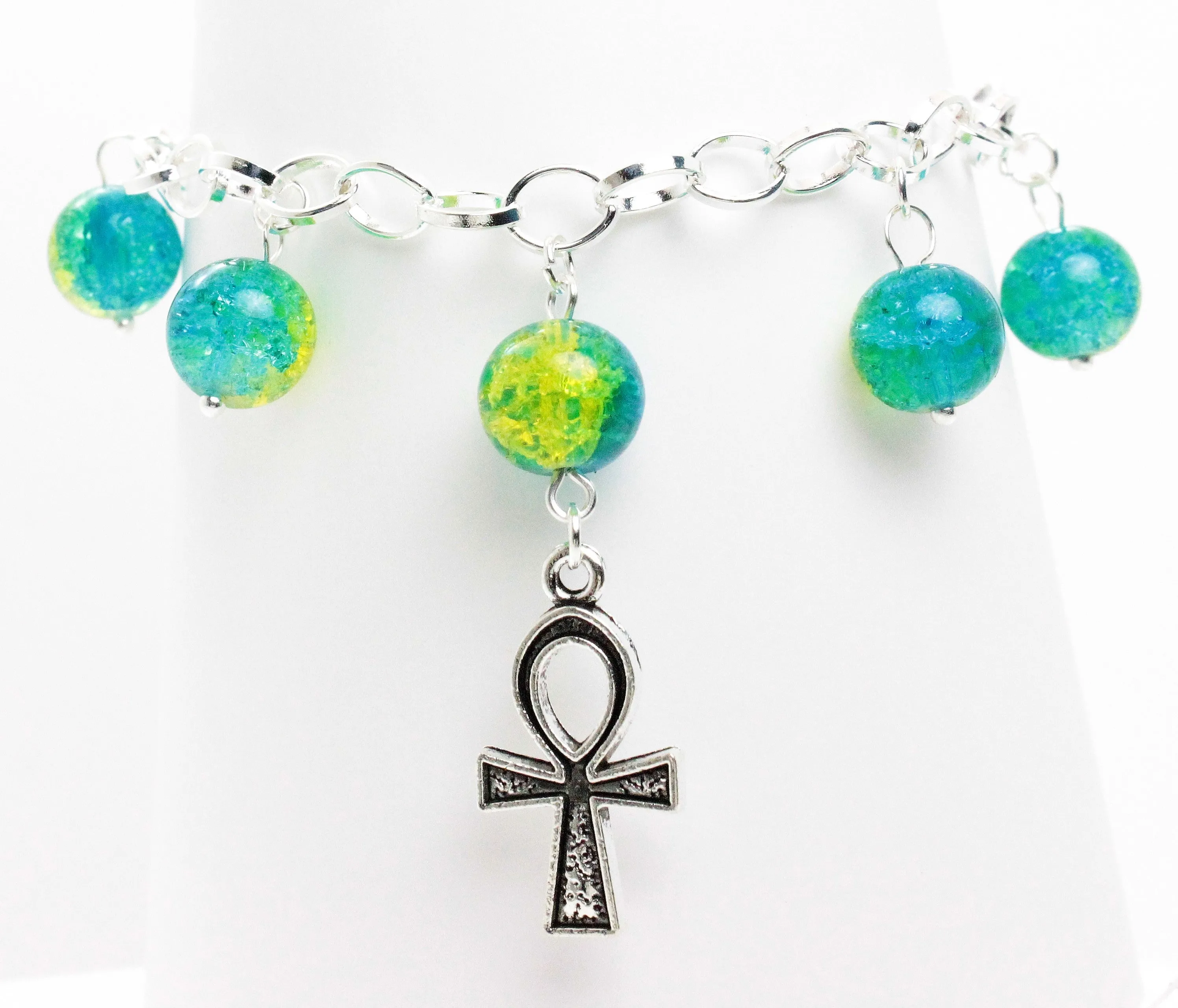 AVBeads Jewelry Charm Bracelet Silver JWL-CBW-1022-BG Ankh