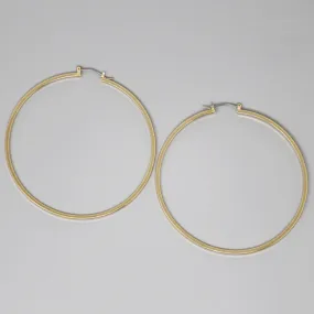 Basic Metal Hoop Earrings (80 mm)