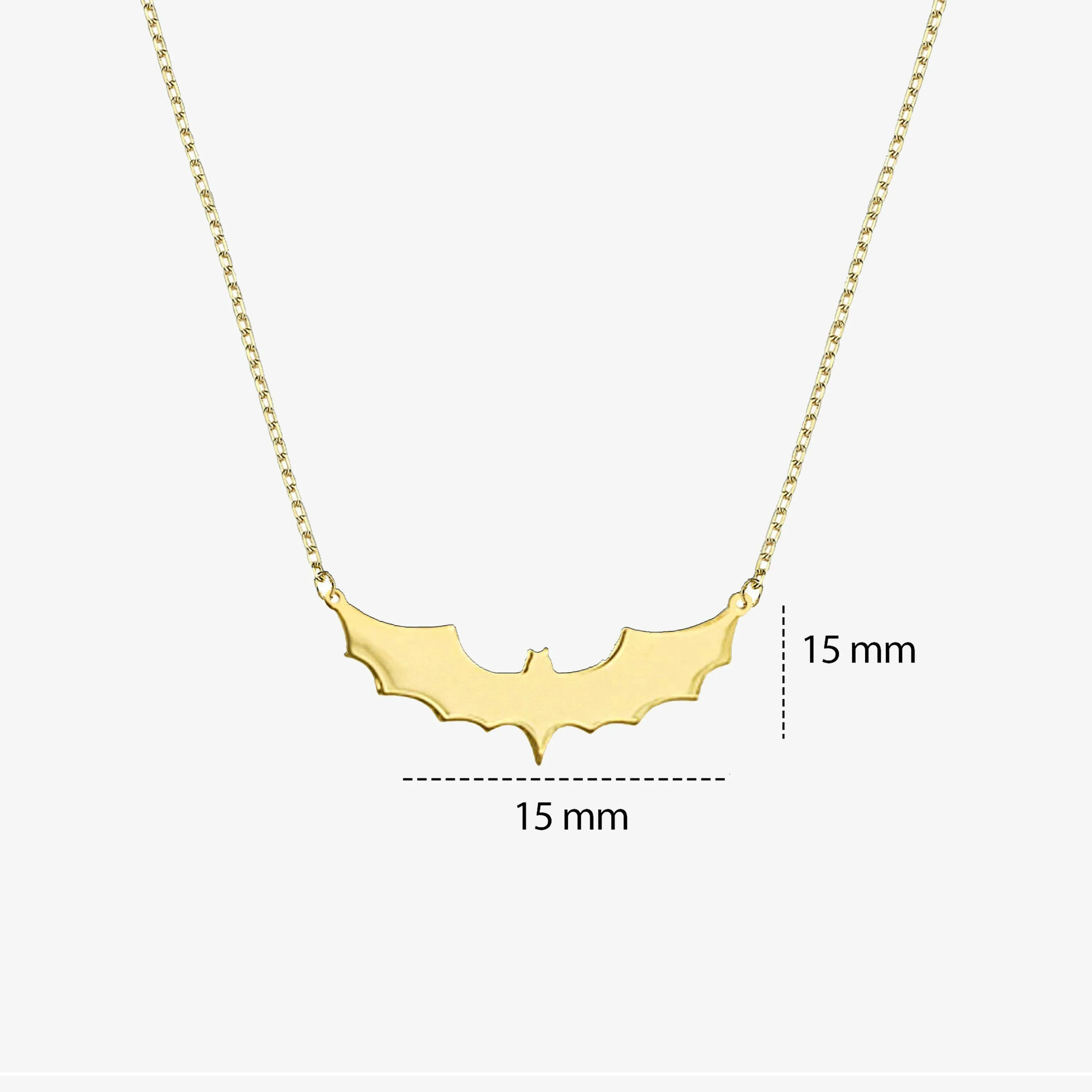 Bat Necklace | 14K Solid Gold or Gold Plated Options