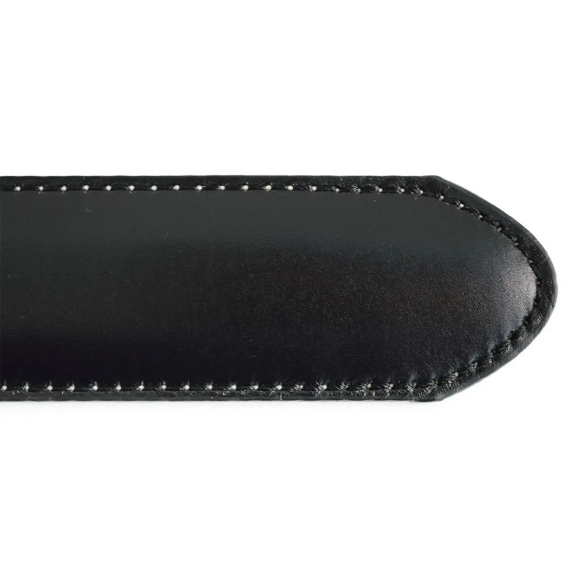 BERWICK 1707 Leather Belt - Black Boxcalf