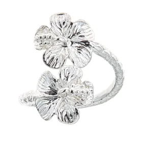 Better Jewelry Flower Hibiscus Ends .925 Sterling Silver West Indian Style Ring