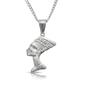 Better Jewelry Queen Nefertiti Pendant w. Cuban Chain .925 Sterling Silver