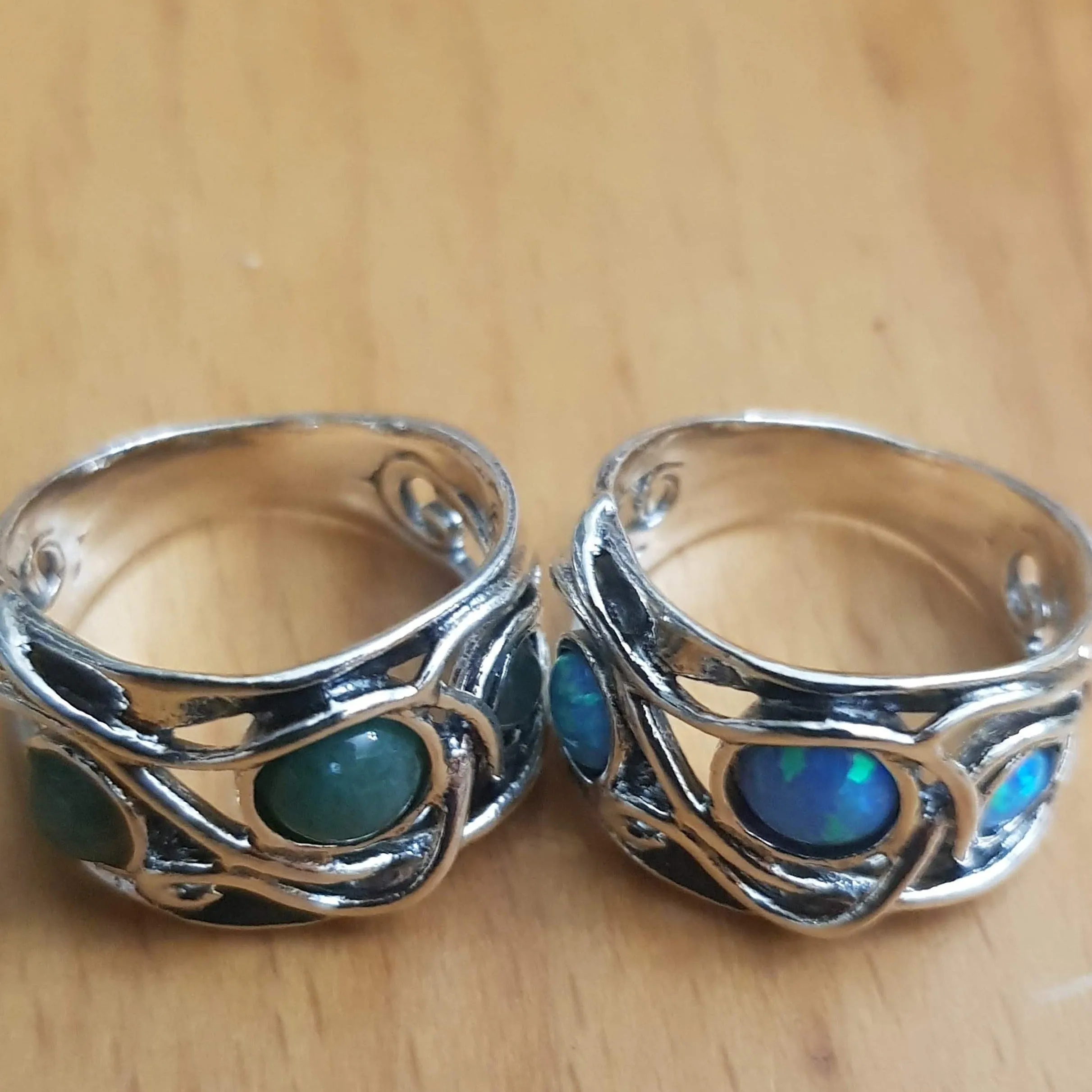 Bluenoemi rings from Israel. Sterling silver ring for woman. Set with gemstones.