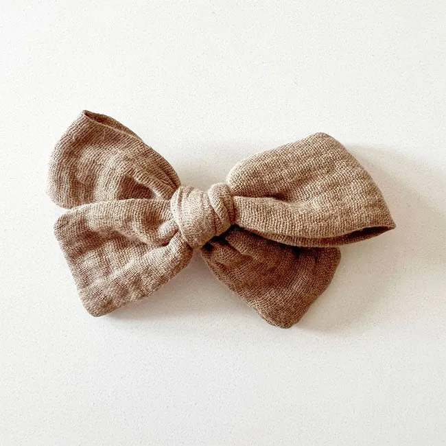 Bohemian Baby Muslin Hair Bow With Clip