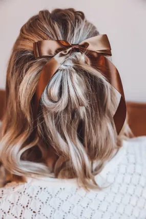 Bow Tie Hair Clip-Brown