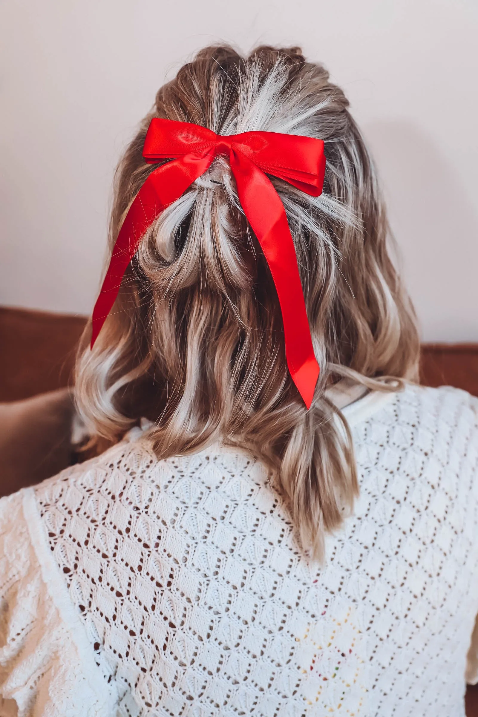 Bow Tie Hair Clip-Red