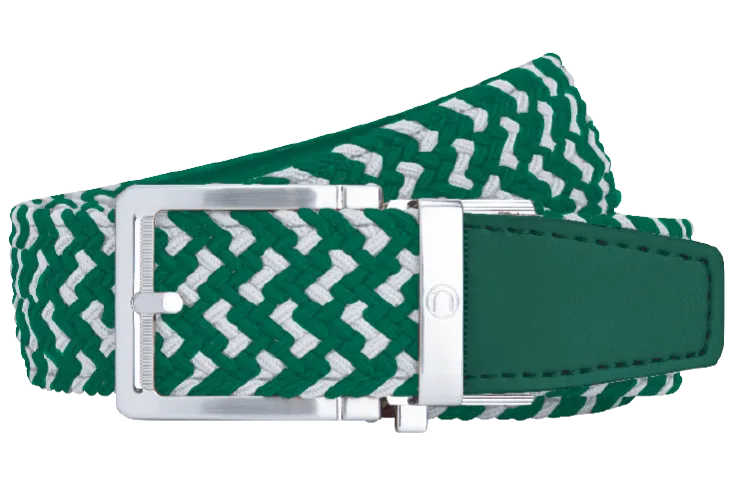 Braided Green & White, 1 3/8 Strap, Golf Belt