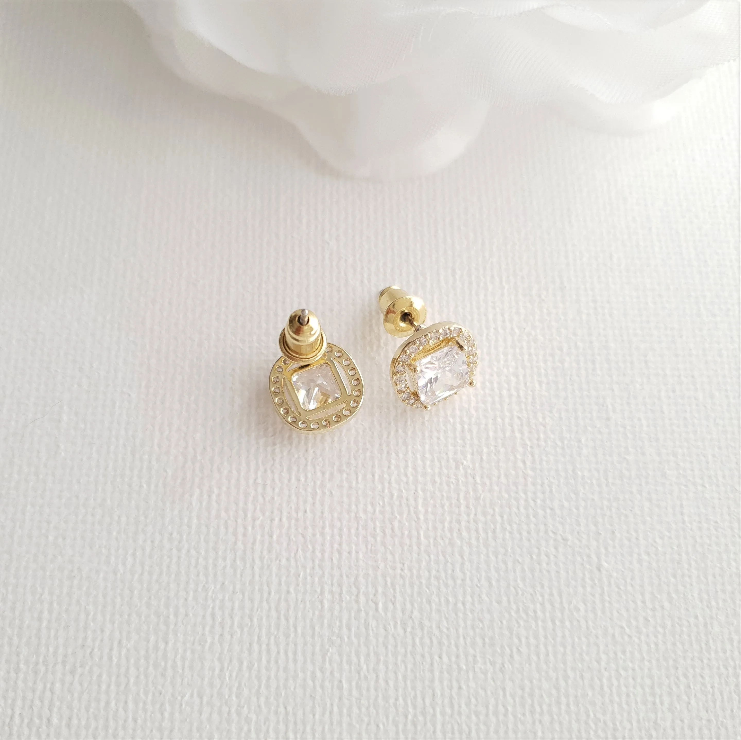 Bridesmaids Stud Earrings in Rose Gold-Piper