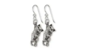 British Shorthair Earrings Jewelry Sterling Silver Handmade Cat Earrings BRS3-E