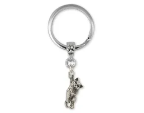 British Shorthair Key Ring Jewelry Sterling Silver Handmade Cat Key Ring BRS3-KR