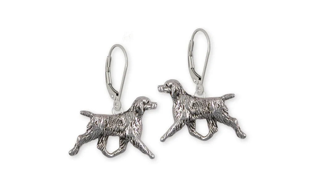 Brittany Dog Earrings Handmade Sterling Silver Dog Jewelry BR6-E