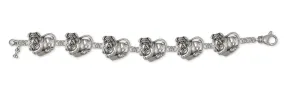 Bulldog Bracelet Jewelry Sterling Silver Handmade Dog Bracelet BD21-2BR