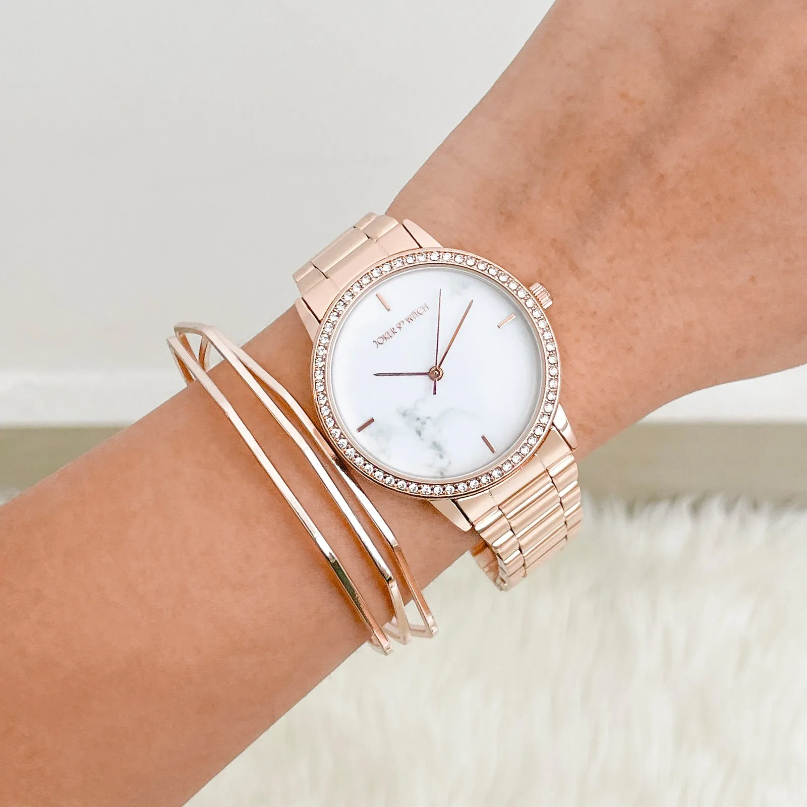 Carina Rosegold Watch Bracelet Stack