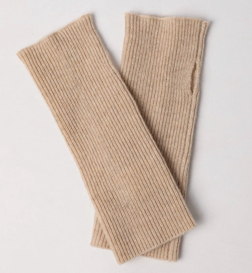 Cashmere fingerless gloves