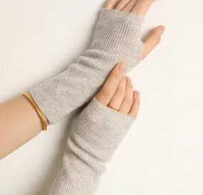 Cashmere fingerless gloves