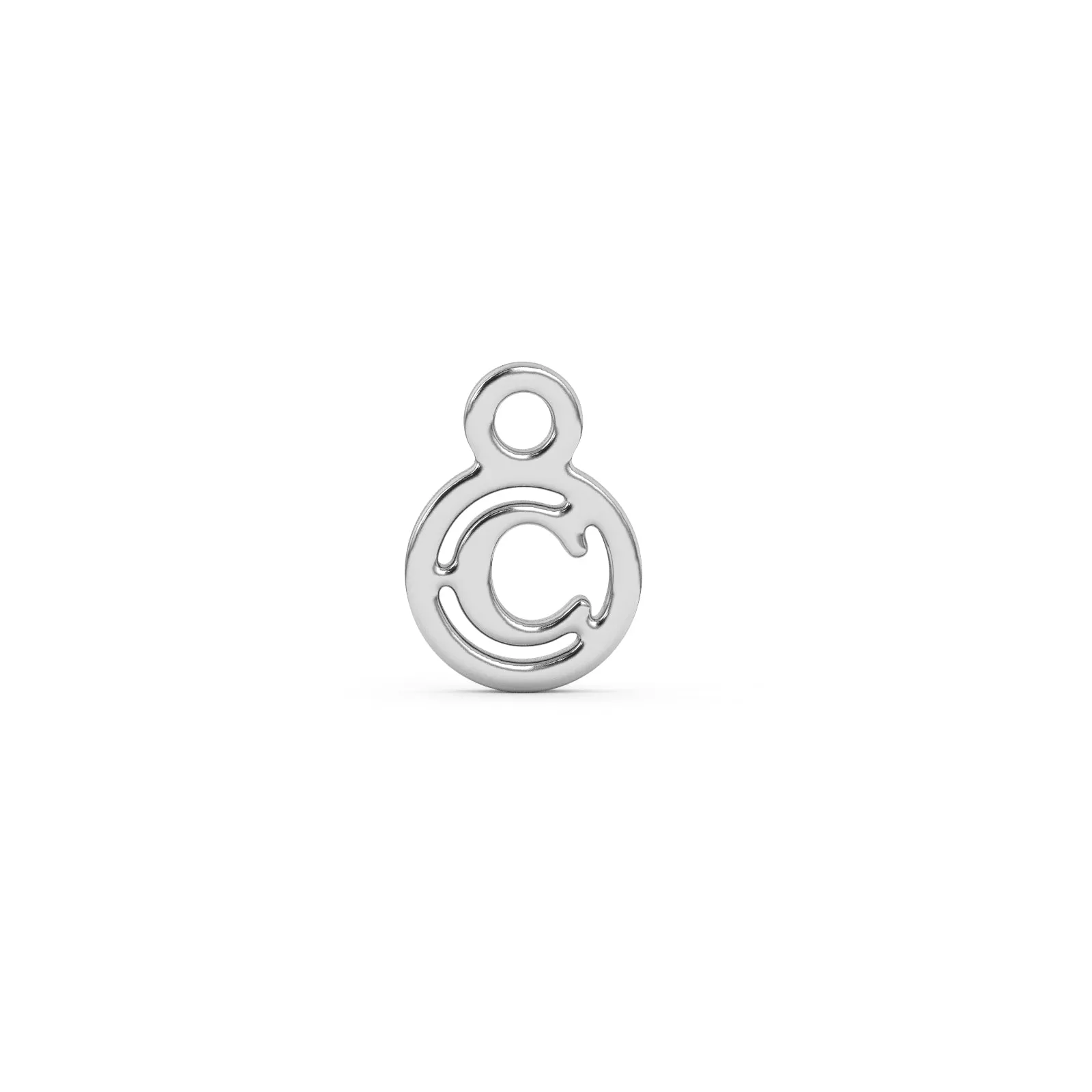 Circle Initial Charm - C | Sterling Silver